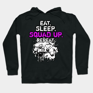 Cool Eat Sleep Squad Up Repeat Gamer Live Streamer Hoodie